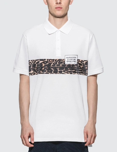 Shop Burberry Somerville Polo In White