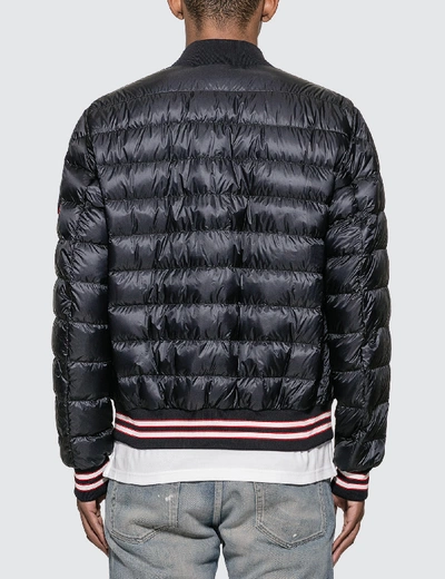 Shop Moncler Down Bomber Jacket In Blue