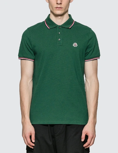 Shop Moncler Polo Shirt In Green