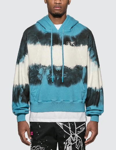 Shop Off-white Arrows Tie Dye Contour Hoodie In Blue