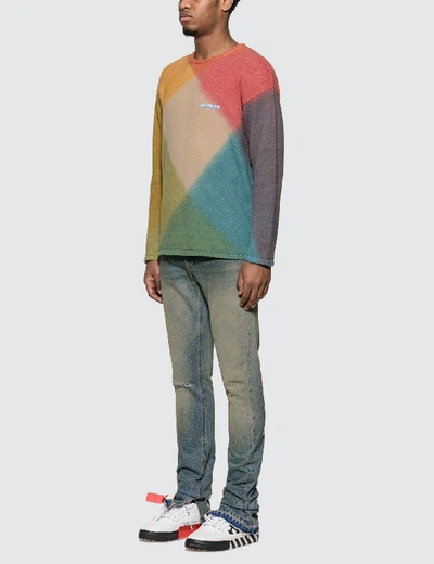 Shop Off-white Tie Dye Crewneck Sweater In Red