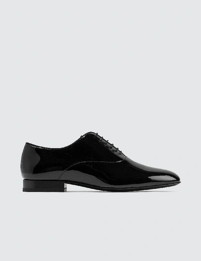 Shop Saint Laurent Smoking Oxford Patent Leather Shoes In Black