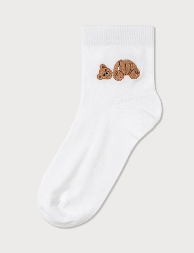 Shop Palm Angels Bear Socks In White