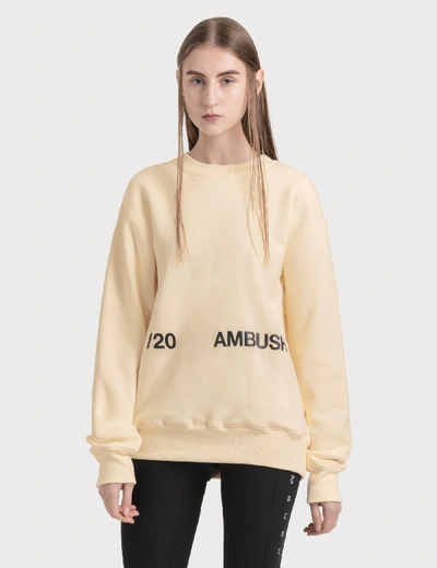 Shop Ambush New Crewneck Sweatshirt In Beige