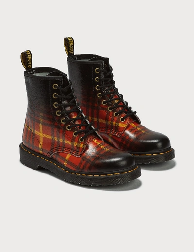 Shop Dr. Martens' 1460 Tartan Leather Boots In Red