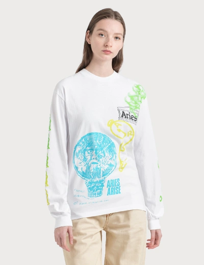 Shop Aries French Monster Long Sleeve T-shirt In White