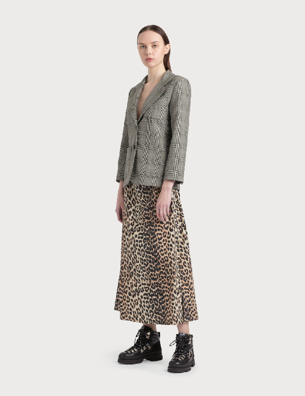 ganni leopard maxi skirt