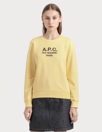Shop Apc Tina Sweatshirt In Yellow