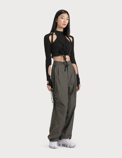 Shop Hyein Seo Chained Wide Pants In Grey