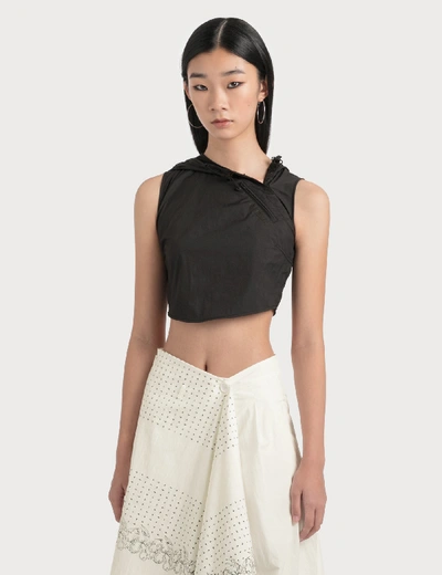 Shop Hyein Seo Hooded Cropped Top In Black