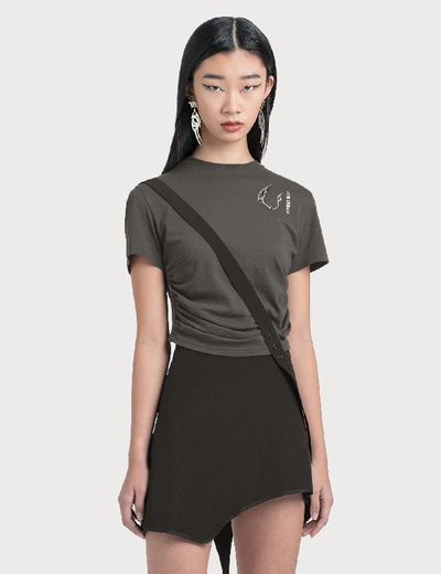 Shop Hyein Seo Shirring Cropped Top In Grey