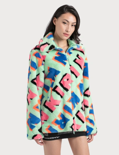 Shop Kirin Typo Eco Fur Caban In Multicolor