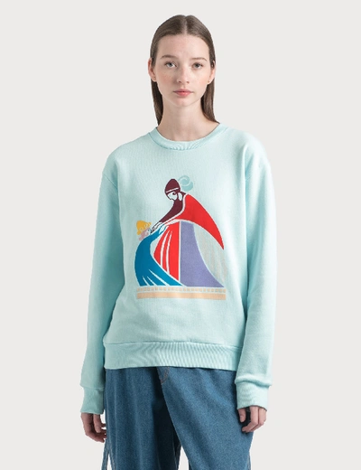 Shop Lanvin Mother And Child Print Sweatshirt In Blue