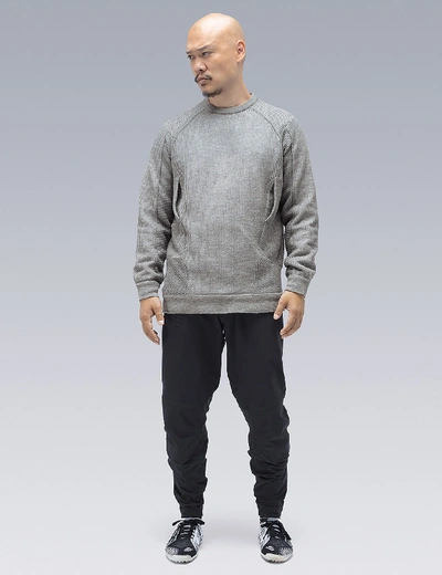 Shop Acronym C1-am Cashllama Silk Mesh Crewneck Sweatshirt In Grey