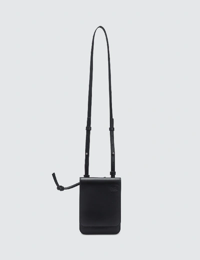 Shop Loewe Gusset Flat Crossbody Bag In Black