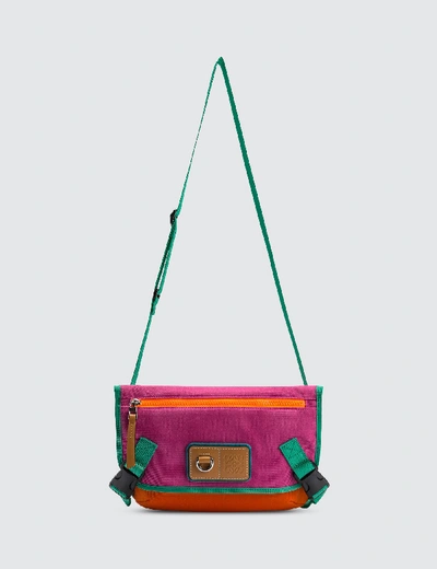 Shop Loewe Eln Messenger Small Bag In Violet / Orange