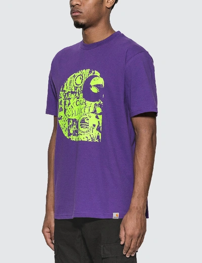 Shop Carhartt Collage C T-shirt In Purple