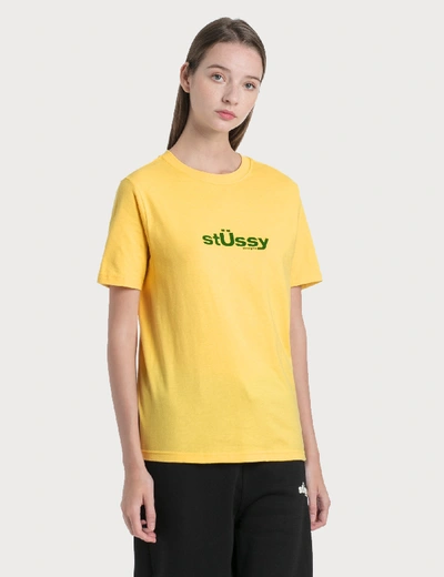 Shop Stussy Big U T-shirt In Yellow