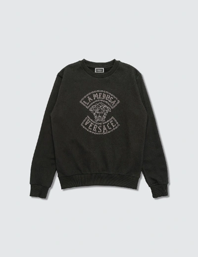 Shop Versace Medusa Studded Sweatshirt (toddler) In Black