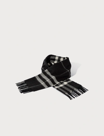 Shop Burberry Check Scarf In Black
