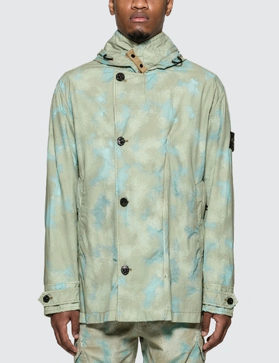 Shop Stone Island Camo Devore Watro-tc Jacket In Grey