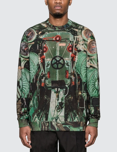 Shop Burberry Submarine Print Cotton Sweatshirt In Green