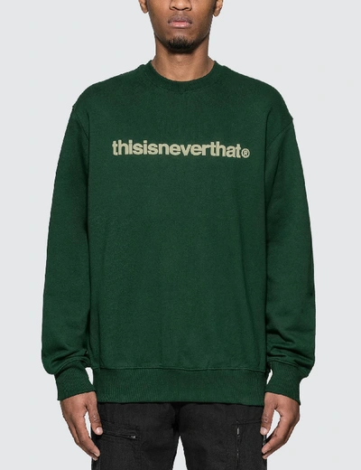 Shop Thisisneverthat T-logo Crewneck Sweatshirt In Green