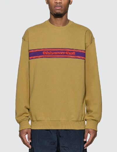 Shop Thisisneverthat Chest Stripe Sweatshirt In Yellow