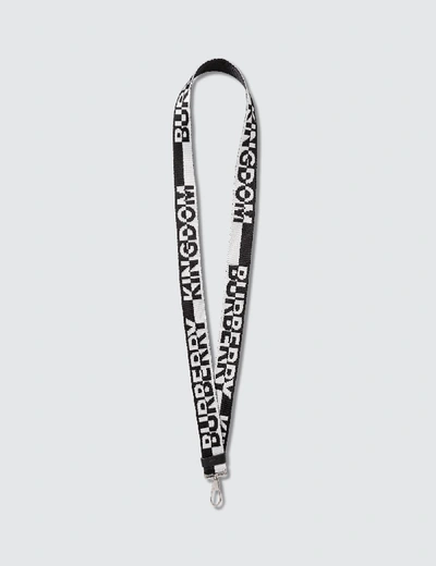 Shop Burberry Two-tone Logo Jacquard Lanyard In Black