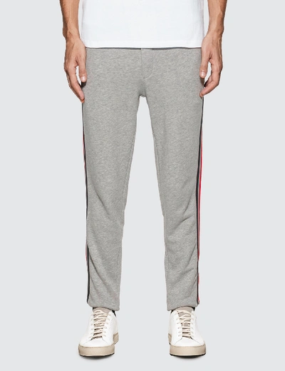 Shop Moncler Cotton Track Pants In Grey