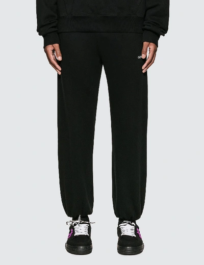 Shop Off-white Caravag Paint Shorten Sweatpants In Black