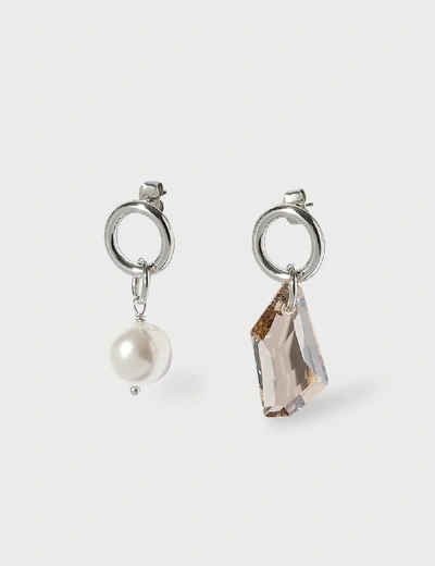 Shop Justine Clenquet Laura Earrings In Silver