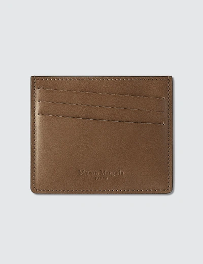 Shop Maison Margiela Leather Card Holder In Brown
