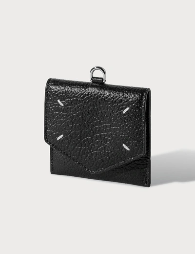 Shop Maison Margiela Grainy Leather Card Holder In Black