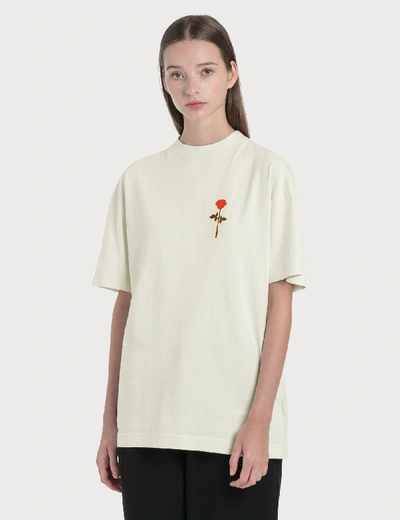 Shop Palm Angels Rose T-shirt In White