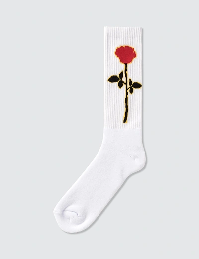 Shop Palm Angels Rose Socks In White