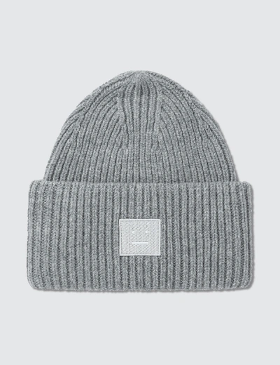 Shop Acne Studios Pansy N Face Beanie In Grey