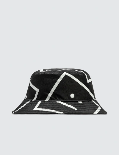 Shop Acne Studios Face Motif Bucket Hat In Black