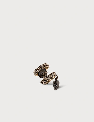 Shop Alexander Mcqueen Skull And Charm Seal Ear Cuff In Silver