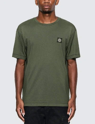 Shop Stone Island Classic Patch T-shirt In Green