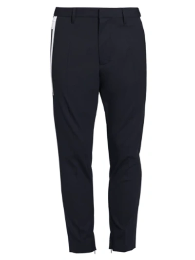 Shop Dsquared2 Stretch Tencho Wool-blend Skinny Pants In Navy