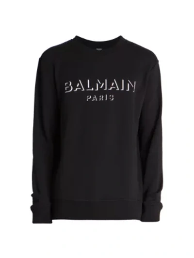 Shop Balmain 3d Effect Logo Sweatshirt In Noir