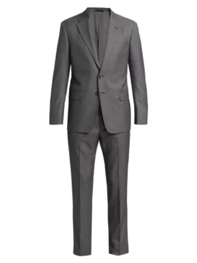 Shop Giorgio Armani Virgin Wool Suit In Grey