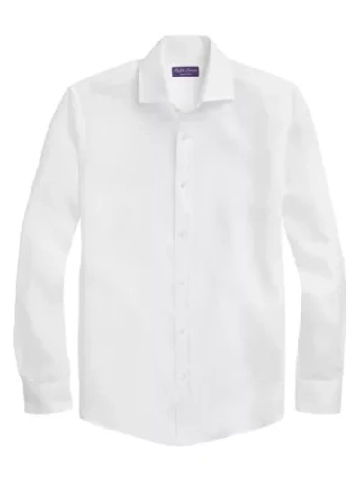 Shop Ralph Lauren Classic Linen Sport Shirt In Navy