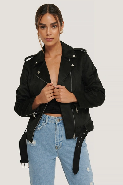 Shop Anika Teller X Na-kd Faux Suede Jacket Black