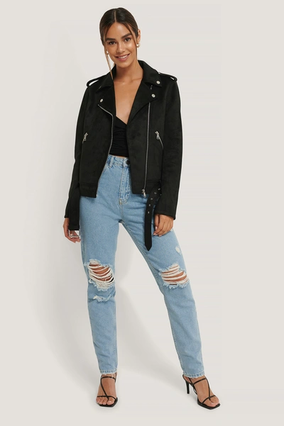 Shop Anika Teller X Na-kd Faux Suede Jacket Black