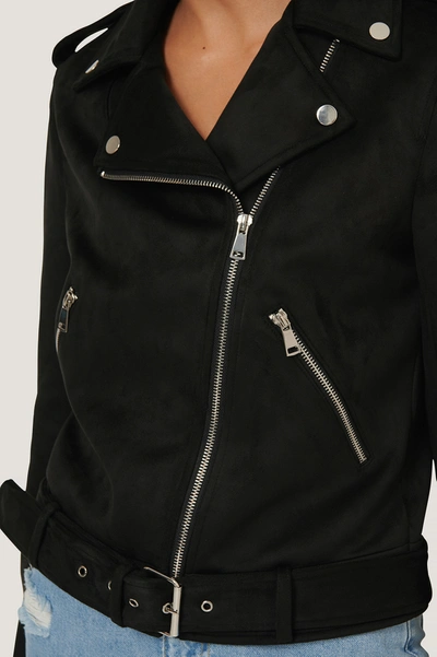 Shop Anika Teller X Na-kd Faux Suede Jacket Black