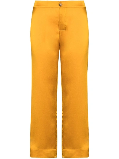 Shop Asceno Antibes Cropped Trousers In Orange