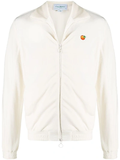 Shop Casablanca Orange-patch Zip-up Jacket In Weiss