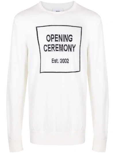 Shop Opening Ceremony Intarsia Logo Jumper In White